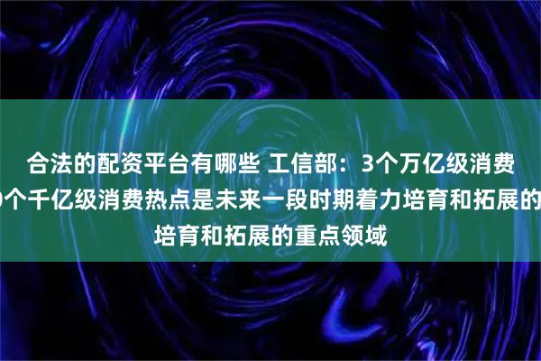合法的配资平台有哪些 工信部：3个万亿级消费领域、10个千亿级消费热点是未来一段时期着力培育和拓展的重点领域